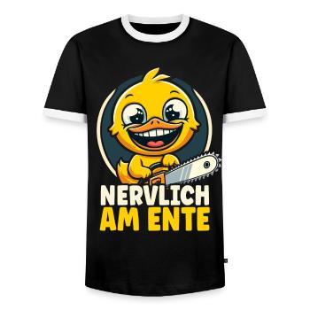 Stress Gestresst Nerven Arbeit Geschenk Spruch - Männer Kontrast-T-Shirt - Schwarz/Weiß - Vorne - AI Model Female 172 light (172cm) & AI Model Male 178 light (178cm)