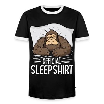 Bigfoot Official Sleepshirt - Men's Ringer Shirt - black/white - Front - AI Model Female 172 light (172cm) & AI Model Male 178 light (178cm)