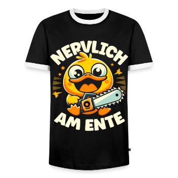 Stress Gestresst Nerven Arbeit Geschenk Spruch - Männer Kontrast-T-Shirt - Schwarz/Weiß - Vorne - AI Model Female 172 light (172cm) & AI Model Male 178 light (178cm)
