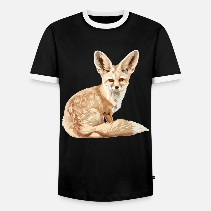 Fennec Fox Fenneks Fennek - Men's Ringer Shirt - black/white