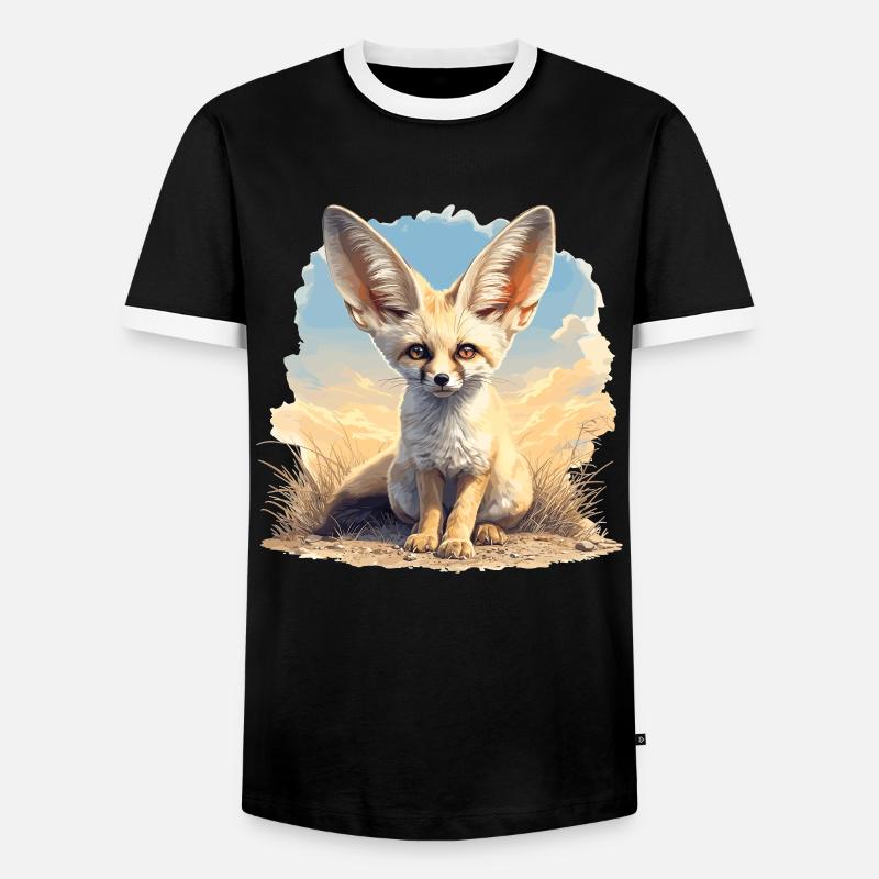 Fennec Fox Fenneks Fennek - Men's Ringer Shirt - black/white