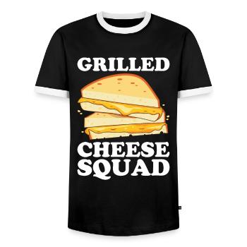 Grilled Cheese Grilled Cheese Foodie Cheese Sandwich - T-shirt contrasté Homme - noir/blanc - Devant - AI Model Female 172 light (172cm) & AI Model Male 178 light (178cm)