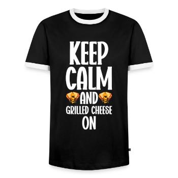 Grilled Cheese Grilled Cheese Foodie Cheese Sandwich - T-shirt contrasté Homme - noir/blanc - Devant - AI Model Female 172 light (172cm) & AI Model Male 178 light (178cm)