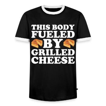 Grilled Cheese Grilled Cheese Foodie Cheese Sandwich - T-shirt contrasté Homme - noir/blanc - Devant - AI Model Female 172 light (172cm) & AI Model Male 178 light (178cm)