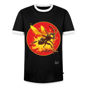 Brennende fliegende Ameise - Männer Kontrast-T-Shirt - Schwarz/Weiß - Vorne - AI Model Female 172 light (172cm) & AI Model Male 178 light (178cm)