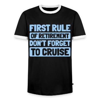 Cruise Retraite - T-shirt contrasté Homme - noir/blanc - Devant - AI Model Female 172 light (172cm) & AI Model Male 178 light (178cm)