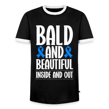 Alopécie areata Awareness Perte de cheveux - T-shirt contrasté Homme - noir/blanc - Devant - AI Model Female 172 light (172cm) & AI Model Male 178 light (178cm)