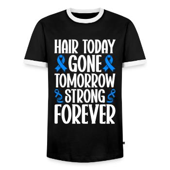 Alopecia Areata Bewusstsein Haarausfall - Männer Kontrast-T-Shirt - Schwarz/Weiß - Vorne - AI Model Female 172 light (172cm) & AI Model Male 178 light (178cm)