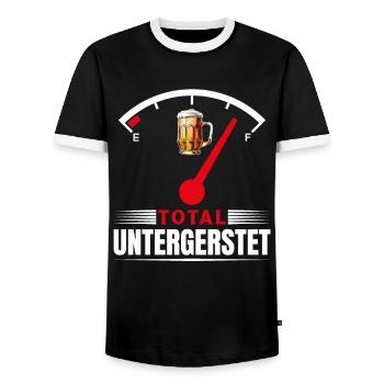 Munich Folk Festival TOTAL UNTERGERSTET Funny - Men's Ringer Shirt - black/white - Front - AI Model Female 172 light (172cm) & AI Model Male 178 light (178cm)