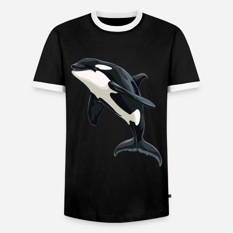 Orcas Orca - Men's Ringer Shirt - black/white