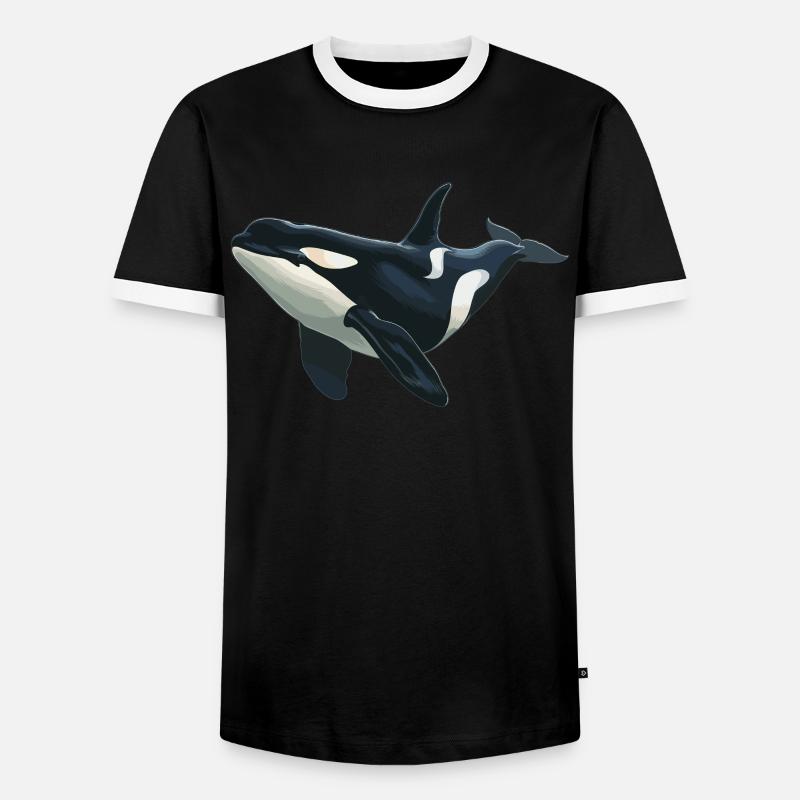 Orcas Orca - Men's Ringer Shirt - black/white