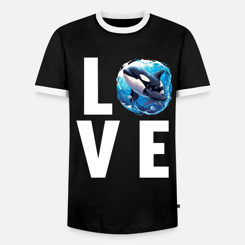 Orcas Orca - Men's Ringer Shirt - black/white