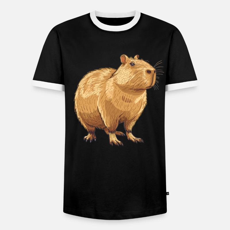 Capybaras Capybara - Männer Kontrast-T-Shirt - Schwarz/Weiß
