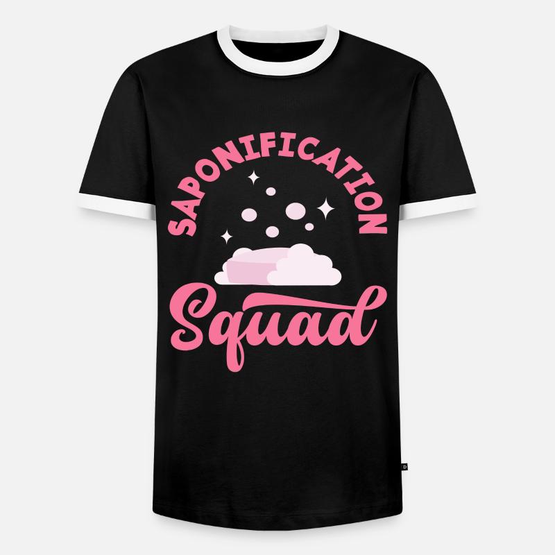 Saponification Squad Soap Making - Men's Ringer Shirt - black/white