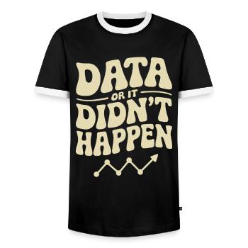 Data Analyst Data Scientist Data - Men's Ringer Shirt - black/white - Front - AI Model Female 172 light (172cm) & AI Model Male 178 light (178cm)