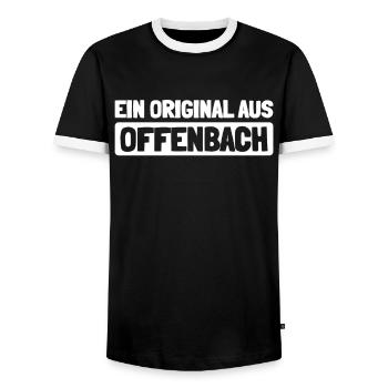 Ville allemande d’Offenbach am Main Hesse - T-shirt contrasté Homme - noir/blanc - Devant - AI Model Female 172 light (172cm) & AI Model Male 178 light (178cm)