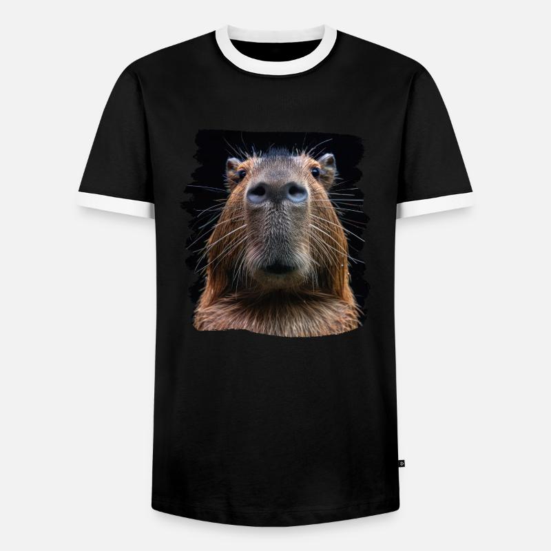 Capybaras Capybara - Männer Kontrast-T-Shirt - Schwarz/Weiß