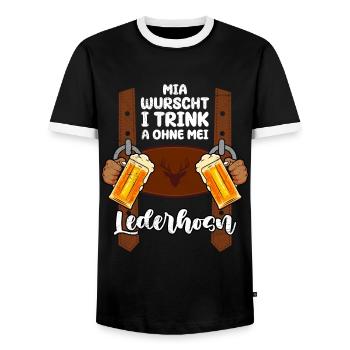 Je bois de la bière Bayern même sans lederhosen - T-shirt contrasté Homme - noir/blanc - Devant - AI Model Female 172 light (172cm) & AI Model Male 178 light (178cm)
