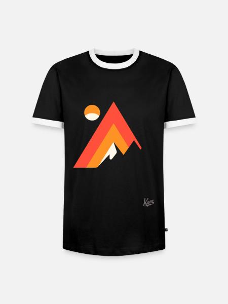 Mountain and nature - Men's Ringer Shirt - black/white
