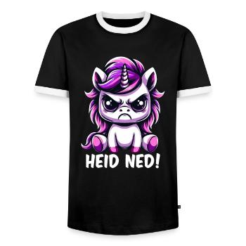 Heid Ned - Männer Kontrast-T-Shirt - Schwarz/Weiß - Vorne - AI Model Female 172 light (172cm) & AI Model Male 178 light (178cm)
