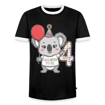4th Birthday Koala Kaolafied To Be - Men's Ringer Shirt - black/white - Front - AI Model Female 172 light (172cm) & AI Model Male 178 light (178cm)