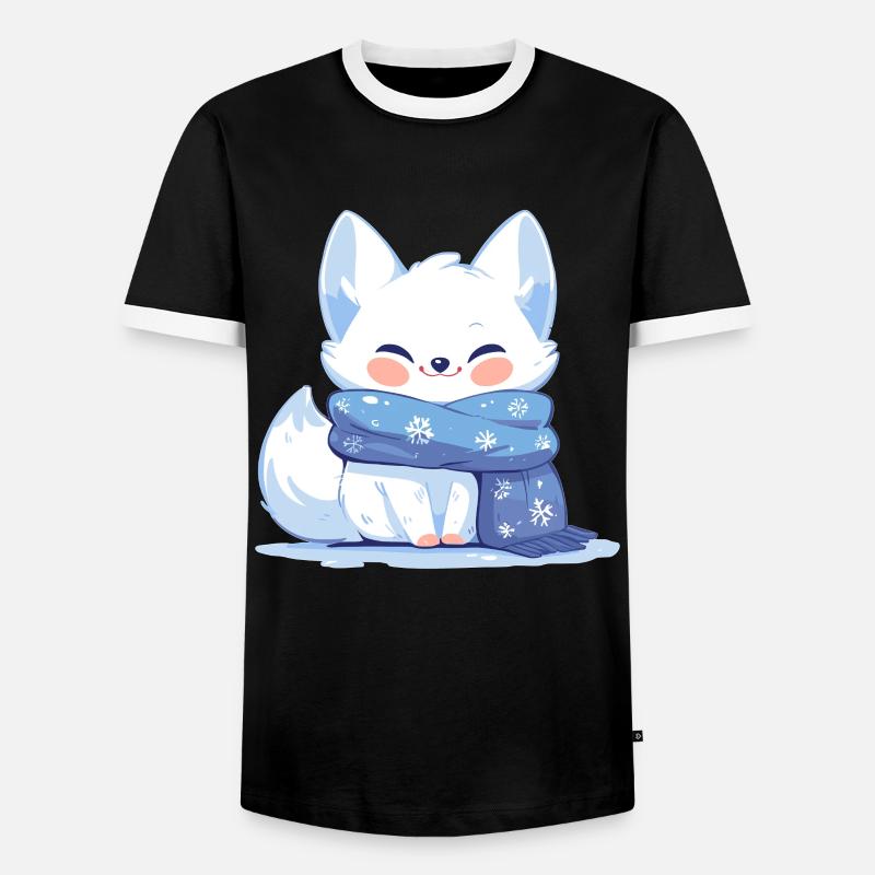 Arctic Fox Polarfüchse Polarfuchs - Männer Kontrast-T-Shirt - Schwarz/Weiß