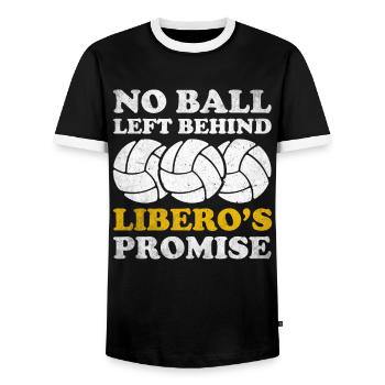 Volley-ball Libero - T-shirt contrasté Homme - noir/blanc - Devant - AI Model Female 172 light (172cm) & AI Model Male 178 light (178cm)