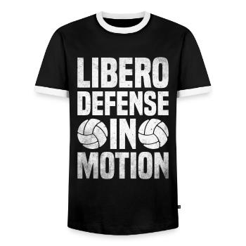 Volley-ball Libero - T-shirt contrasté Homme - noir/blanc - Devant - AI Model Female 172 light (172cm) & AI Model Male 178 light (178cm)