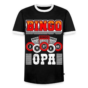 Bingo Opa GRANDPA BINGO GRANDDAD Lustiges Bingo - Männer Kontrast-T-Shirt - Schwarz/Weiß - Vorne - AI Model Female 172 light (172cm) & AI Model Male 178 light (178cm)