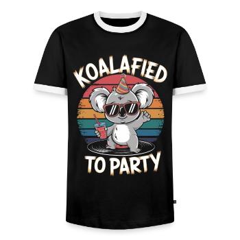 Koalafied to celebrate funny koala - Men's Ringer Shirt - black/white - Front - AI Model Female 172 light (172cm) & AI Model Male 178 light (178cm)