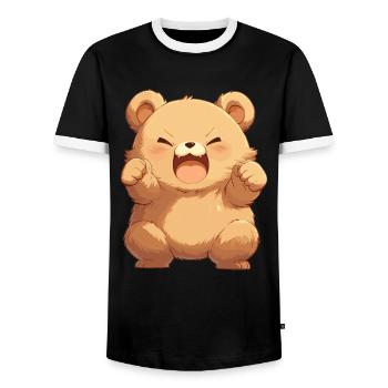 Bear Bären Bär - Männer Kontrast-T-Shirt - Schwarz/Weiß - Vorne - AI Model Female 172 light (172cm) & AI Model Male 178 light (178cm)
