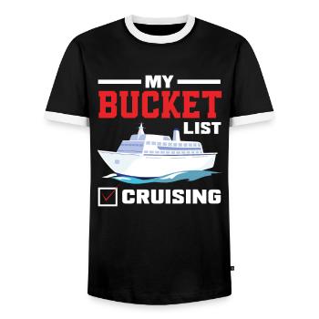Meine Bucket List Kreuzfahrt - Männer Kontrast-T-Shirt - Schwarz/Weiß - Vorne - AI Model Female 172 light (172cm) & AI Model Male 178 light (178cm)