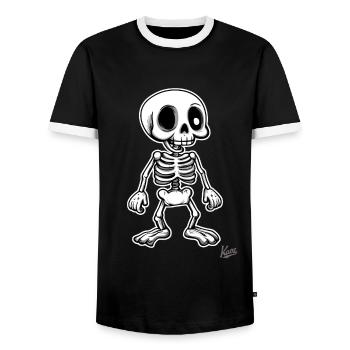 Lustiges Cartoon-retro-Skelett - Männer Kontrast-T-Shirt - Schwarz/Weiß - Vorne - AI Model Female 172 light (172cm) & AI Model Male 178 light (178cm)