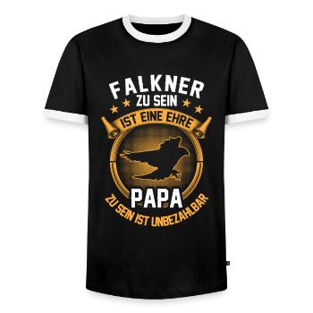 Falkner ist ein Ehre Beizjagd Falknerei - Männer Kontrast-T-Shirt - Schwarz/Weiß - Vorne - AI Model Female 172 light (172cm) & AI Model Male 178 light (178cm)