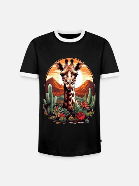 Kamel Wüste - Männer Kontrast-T-Shirt - Schwarz/Weiß