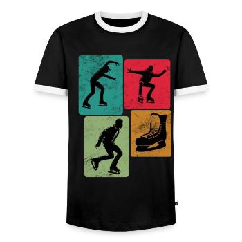 Patinage artistique Patinage artistique Patinage sur glace - T-shirt contrasté Homme - noir/blanc - Devant - AI Model Female 172 light (172cm) & AI Model Male 178 light (178cm)