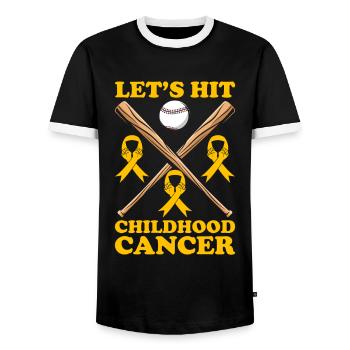 Krebs Im Kindesalter Childhood Cancer Awareness - Männer Kontrast-T-Shirt - Schwarz/Weiß - Vorne - AI Model Female 172 light (172cm) & AI Model Male 178 light (178cm)