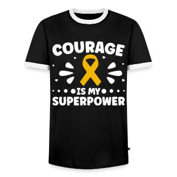 Krebs Im Kindesalter Childhood Cancer Awareness - Männer Kontrast-T-Shirt - Schwarz/Weiß - Vorne - AI Model Female 172 light (172cm) & AI Model Male 178 light (178cm)