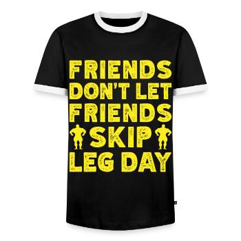 Fitness Motivation Bodybuilder Don´t Skip Leg Day - Männer Kontrast-T-Shirt - Schwarz/Weiß - Vorne - AI Model Female 172 light (172cm) & AI Model Male 178 light (178cm)