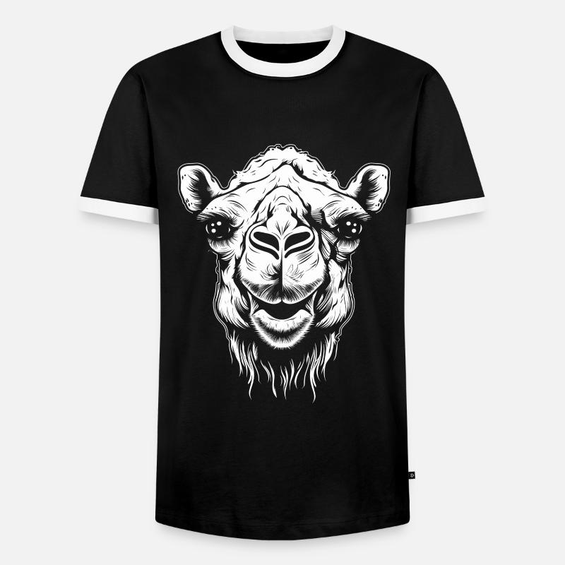 Kamel Kamelkopf - Männer Kontrast-T-Shirt - Schwarz/Weiß