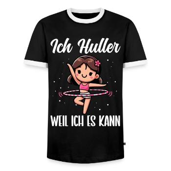 Je décortique parce que je peux danser - T-shirt contrasté Homme - noir/blanc - Devant - AI Model Female 172 light (172cm) & AI Model Male 178 light (178cm)