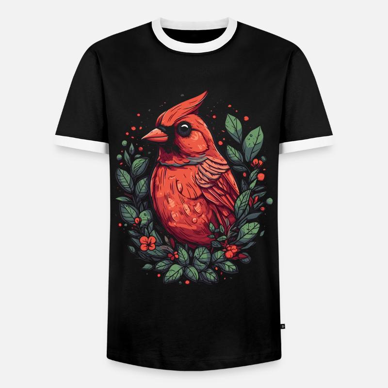 Rotkardinal Kardinal Vogel - Männer Kontrast-T-Shirt - Schwarz/Weiß