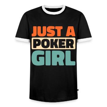 Poker Just A Poker Girl - Männer Kontrast-T-Shirt - Schwarz/Weiß - Vorne - AI Model Female 172 light (172cm) & AI Model Male 178 light (178cm)