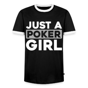 Poker juste une fille de poker - T-shirt contrasté Homme - noir/blanc - Devant - AI Model Female 172 light (172cm) & AI Model Male 178 light (178cm)