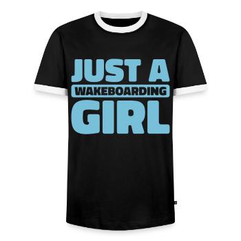 Wakeboard Wakeboarder Just A Wakeboarding Girl - Männer Kontrast-T-Shirt - Schwarz/Weiß - Vorne - AI Model Female 172 light (172cm) & AI Model Male 178 light (178cm)