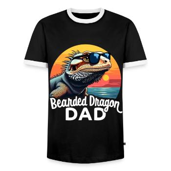 Dragon barbu disant papa drôle dragon barbu cadeau - T-shirt contrasté Homme - noir/blanc - Devant - AI Model Female 172 light (172cm) & AI Model Male 178 light (178cm)