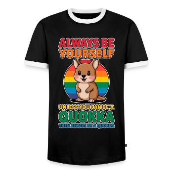 Quokka Disant Australie Drôle Quokka Cadeau - T-shirt contrasté Homme - noir/blanc - Devant - AI Model Female 172 light (172cm) & AI Model Male 178 light (178cm)