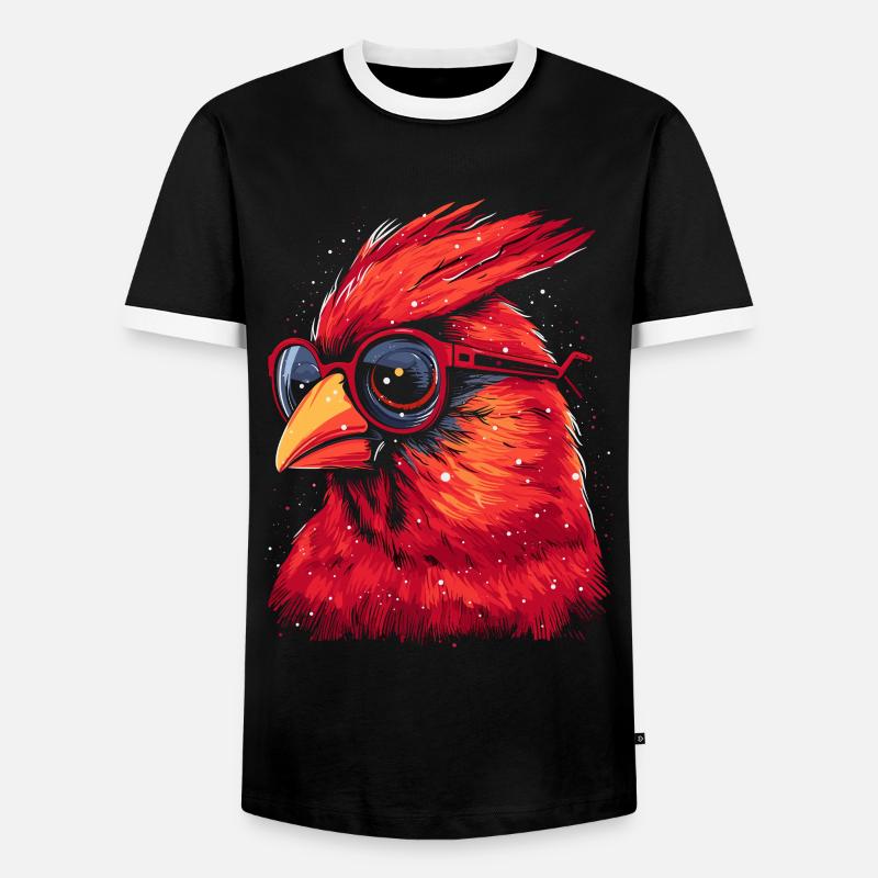 Rotkardinal Kardinal Vogel - Männer Kontrast-T-Shirt - Schwarz/Weiß