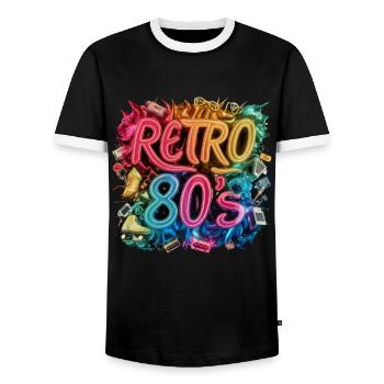I Love The 80s für alle die 80s lieben - Männer Kontrast-T-Shirt - Schwarz/Weiß - Vorne - AI Model Female 172 light (172cm) & AI Model Male 178 light (178cm)