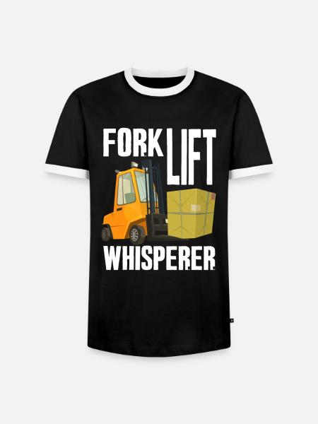 Forklift Whisperer - Men's Ringer Shirt - black/white